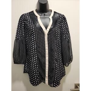 Lauren Conrad Polka Dot Blouse Women’s Top Size M Medium